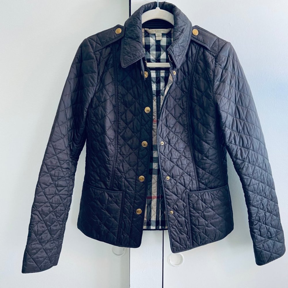 Quilted Burberry Jacket Dark Brown
